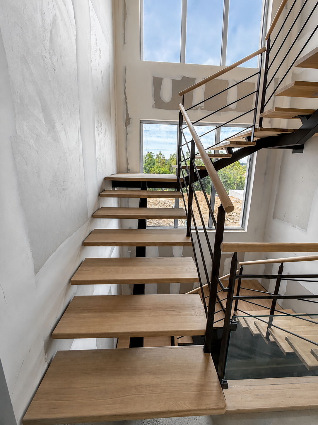 Escalier quart tournant acier bois sur mesure à Aix-en-Provence