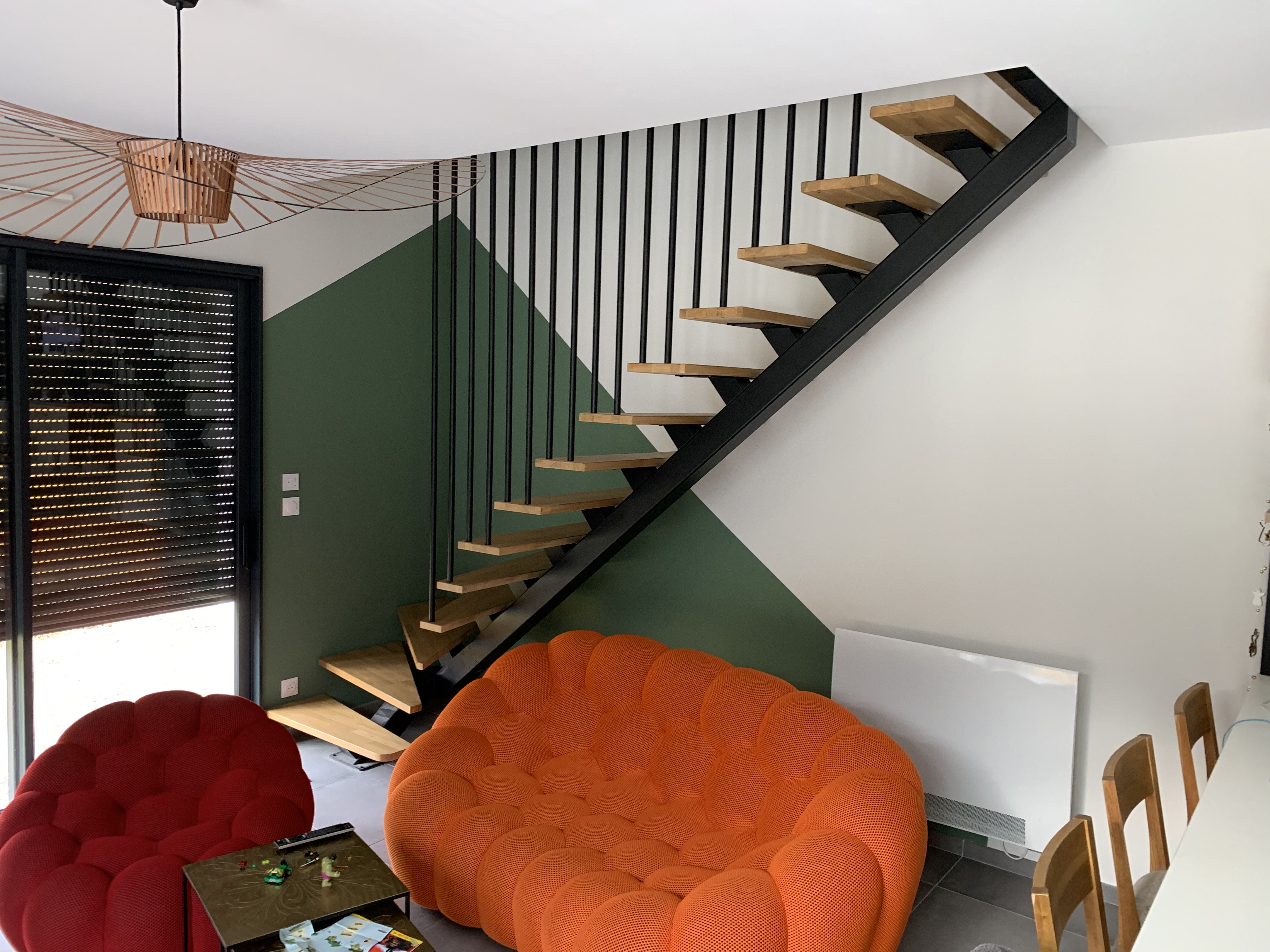 Escalier quart tournant acier bois sur mesure à Marseille